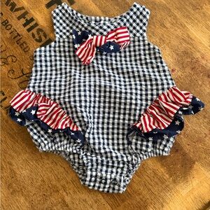 Bonnie Baby Patriotic 3-6 mos Bubble Romper Americana